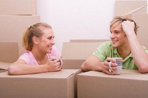House removals team preparing a move in Lewisham street