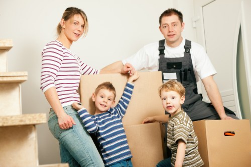 Packed moving boxes ready for a house move in Lewisham