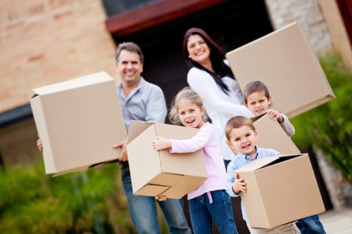 Residential moving scene in Lewisham apartment building