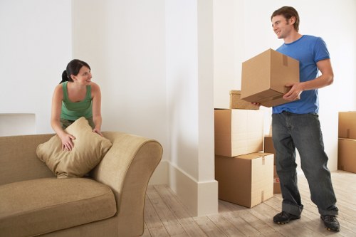 Packing supplies and labeled boxes for Lewisham flat move